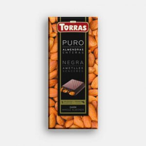 Chocolate Torras negro almendras enteras sin azúcar - Tableta premium 150g cacao 52% disponible en Chocolife